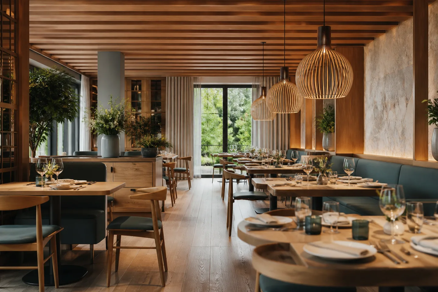 Stimmungsvoll eingerichteter Restaurantbereich